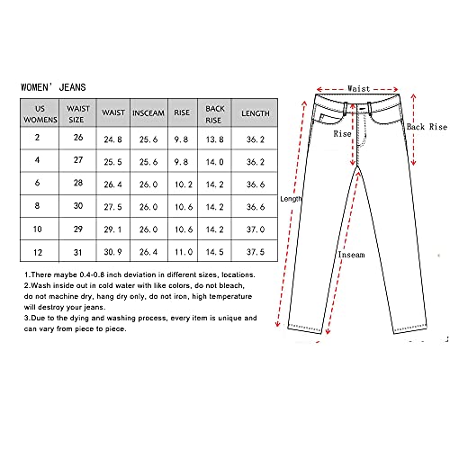 Allimy Women's High Rise Skinny Stretch Ripped Jeans High Waisted Destroyed Denim Pants