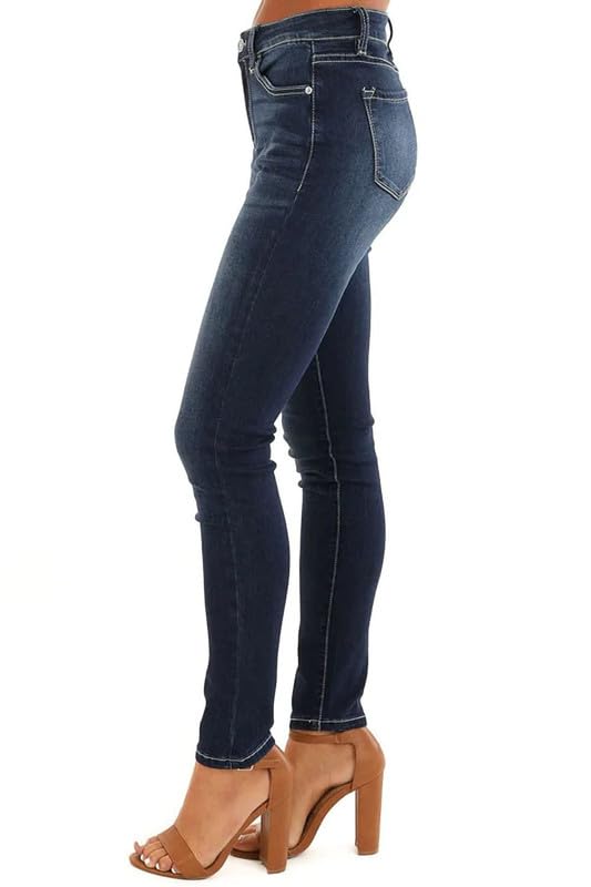 Allimy Women's High Rise Skinny Stretch Ripped Jeans High Waisted Destroyed Denim Pants