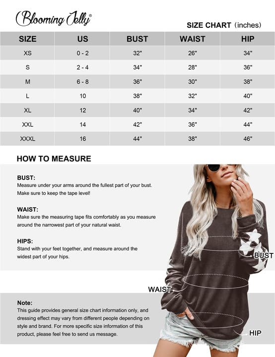 Blooming Jelly Womens Knit Pullover Sweaters Crewneck Long Sleeve Star Print Lightweight Cute Top