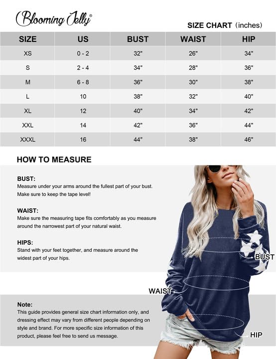 Blooming Jelly Womens Knit Pullover Sweaters Crewneck Long Sleeve Star Print Lightweight Cute Top