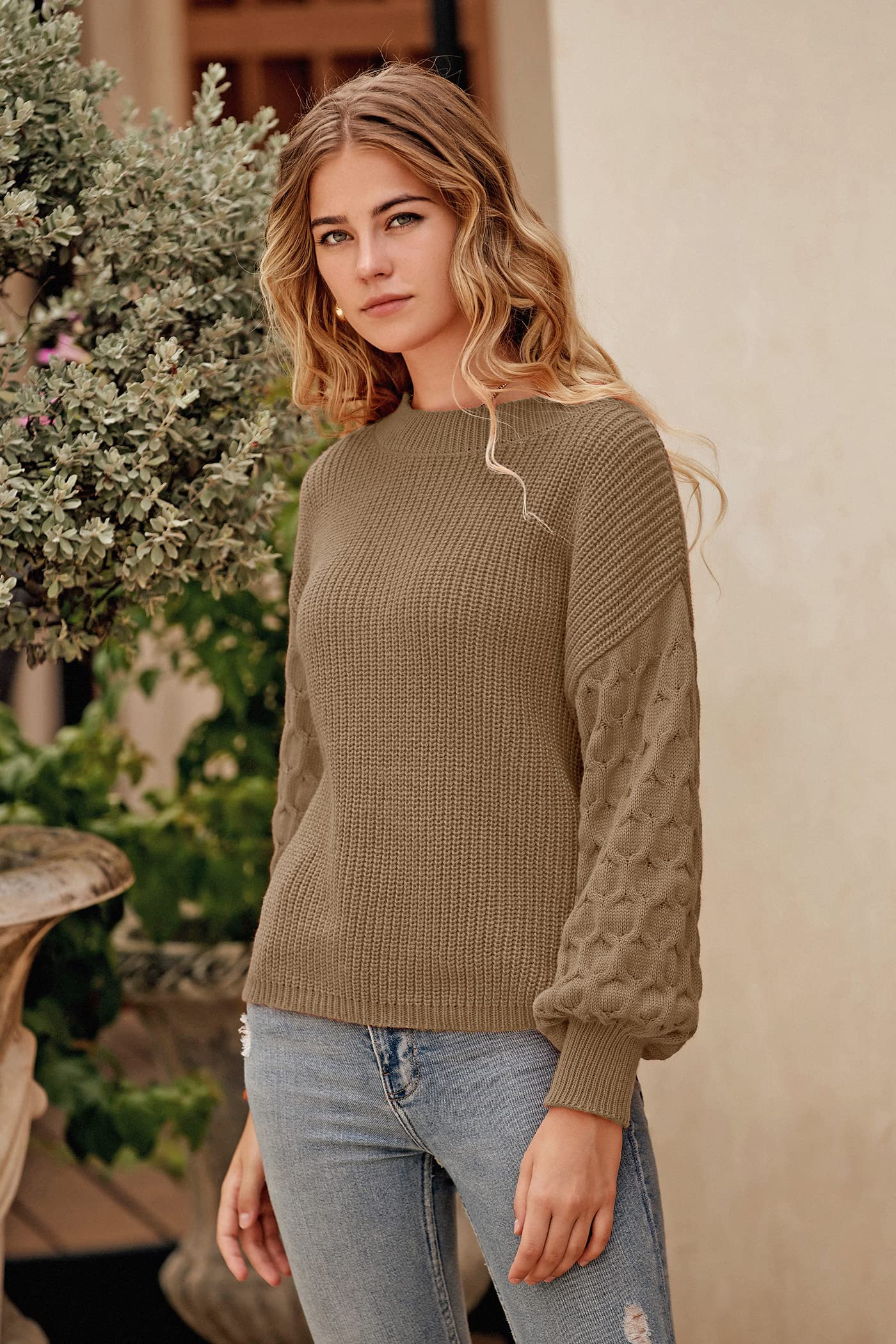 PRETTYGARDEN Women's 2024 Winter Pullover Sweater Casual Long Sleeve Crewneck Loose Chunky Knit Jumper Tops Blouse
