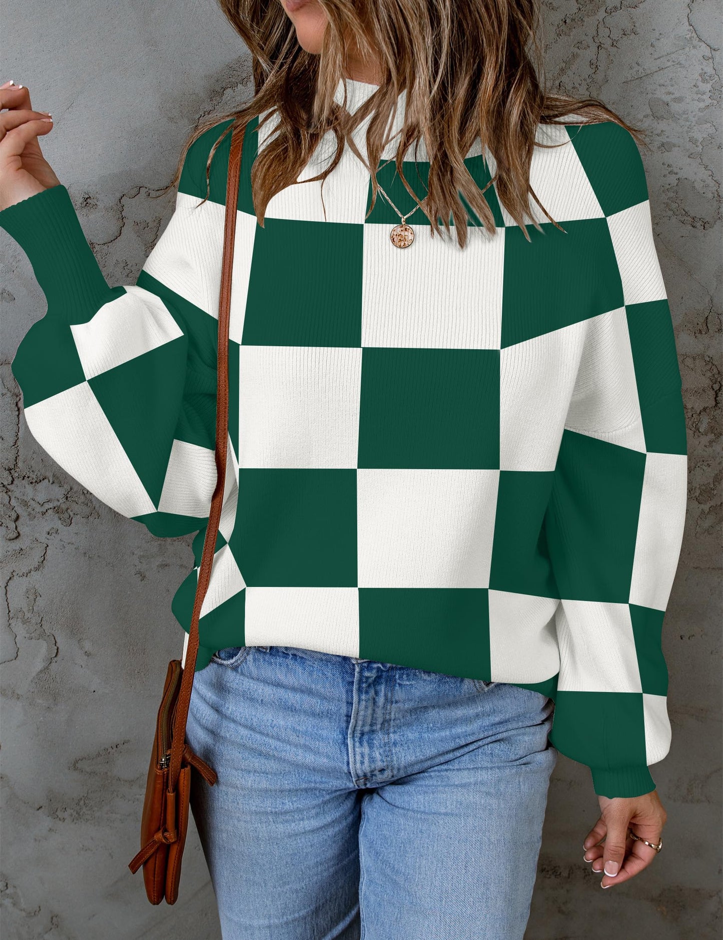 ZESICA Women's 2024 Fall Fashion Turtleneck Long Sleeve Striped Ribbed Knit Loose Pullover Sweater Tops