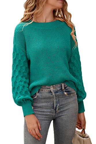 PRETTYGARDEN Women's 2024 Winter Pullover Sweater Casual Long Sleeve Crewneck Loose Chunky Knit Jumper Tops Blouse