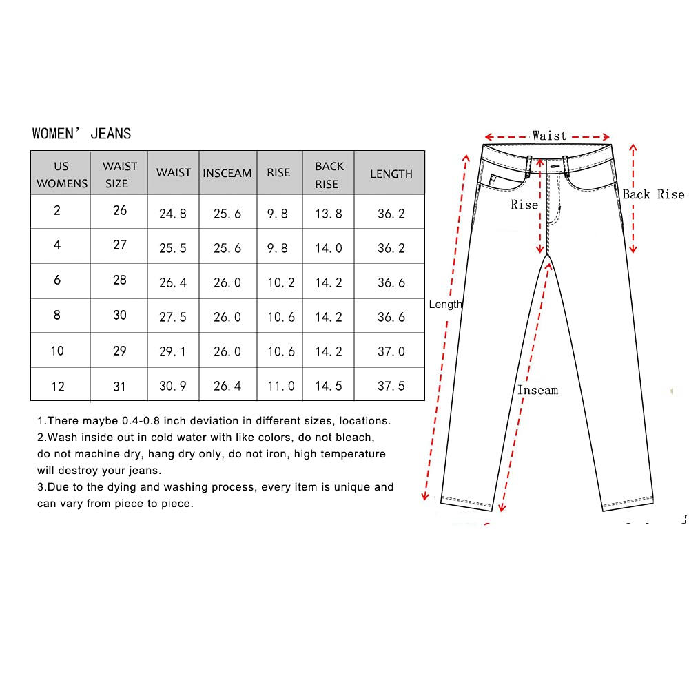 Allimy Women's High Rise Skinny Stretch Ripped Jeans High Waisted Destroyed Denim Pants