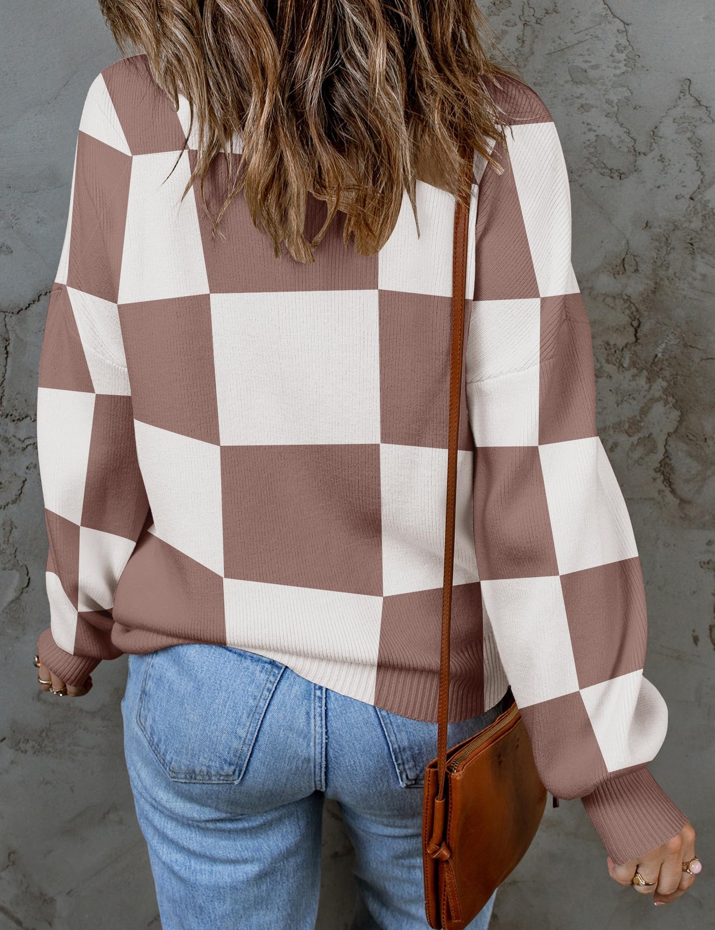 ZESICA Women's 2024 Fall Fashion Turtleneck Long Sleeve Striped Ribbed Knit Loose Pullover Sweater Tops