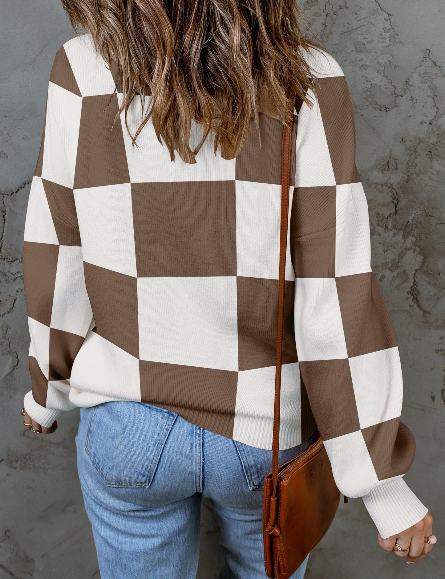 ZESICA Women's 2024 Fall Fashion Turtleneck Long Sleeve Striped Ribbed Knit Loose Pullover Sweater Tops