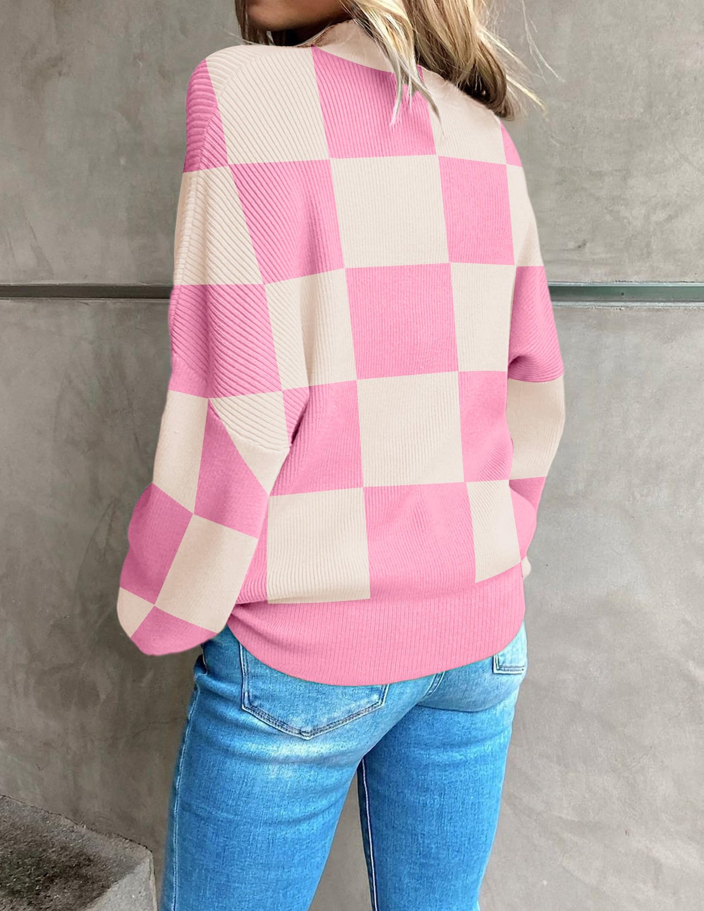 ZESICA Women's 2024 Fall Fashion Turtleneck Long Sleeve Striped Ribbed Knit Loose Pullover Sweater Tops