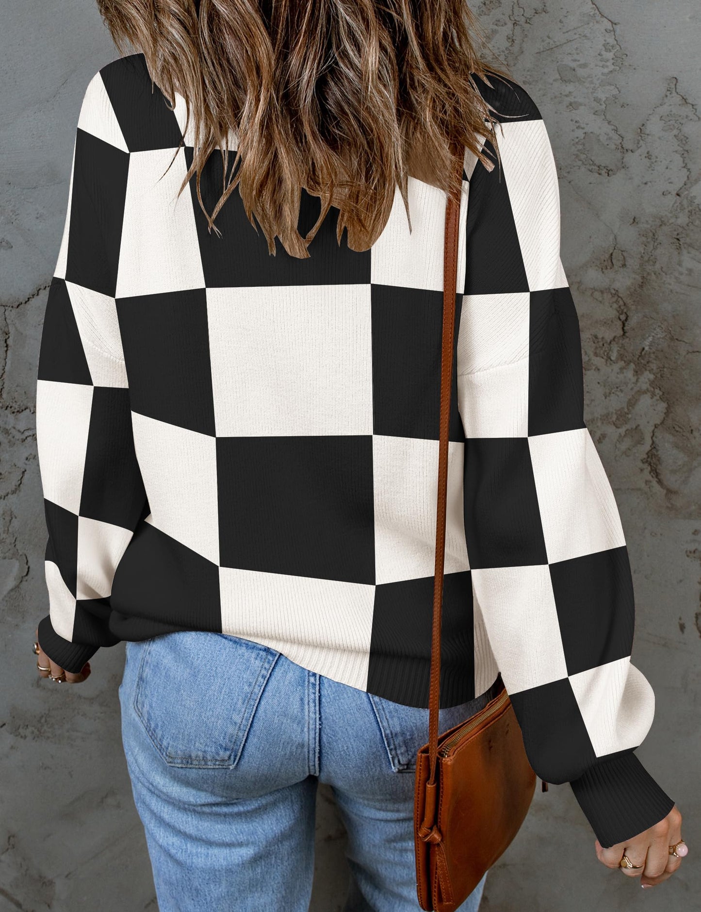 ZESICA Women's 2024 Fall Fashion Turtleneck Long Sleeve Striped Ribbed Knit Loose Pullover Sweater Tops
