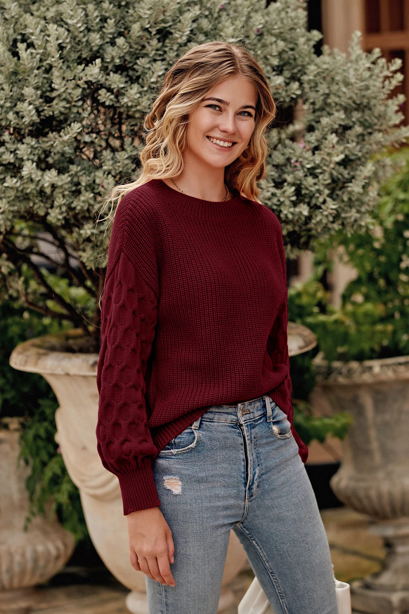PRETTYGARDEN Women's 2024 Winter Pullover Sweater Casual Long Sleeve Crewneck Loose Chunky Knit Jumper Tops Blouse