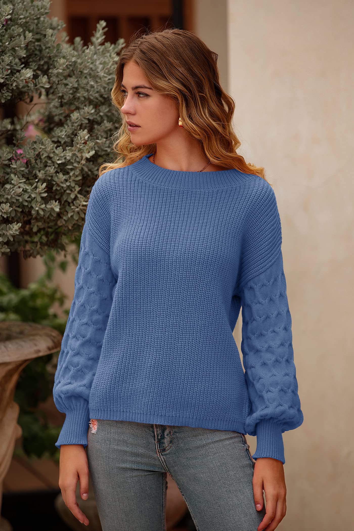 PRETTYGARDEN Women's 2024 Winter Pullover Sweater Casual Long Sleeve Crewneck Loose Chunky Knit Jumper Tops Blouse