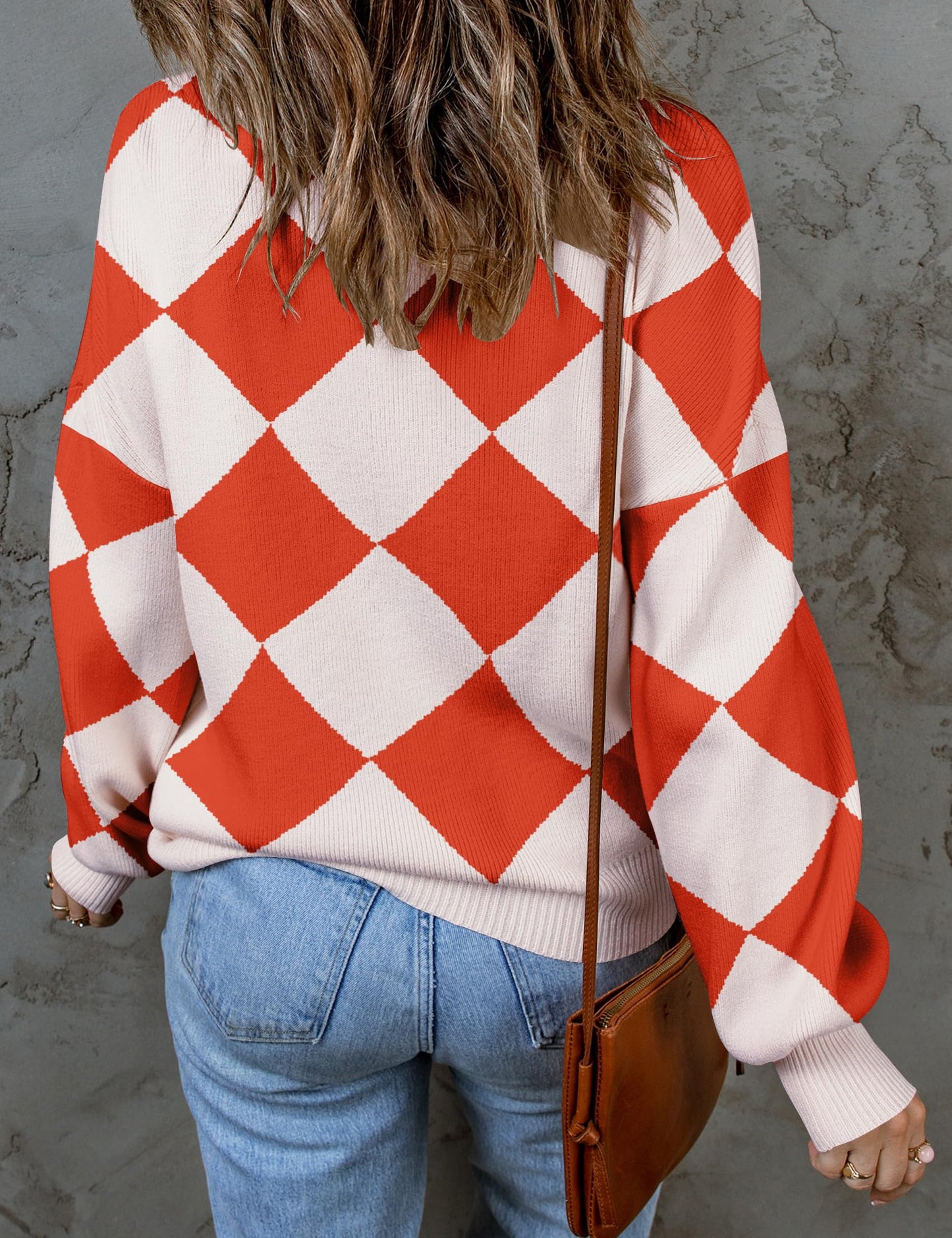ZESICA Women's 2024 Fall Fashion Turtleneck Long Sleeve Striped Ribbed Knit Loose Pullover Sweater Tops
