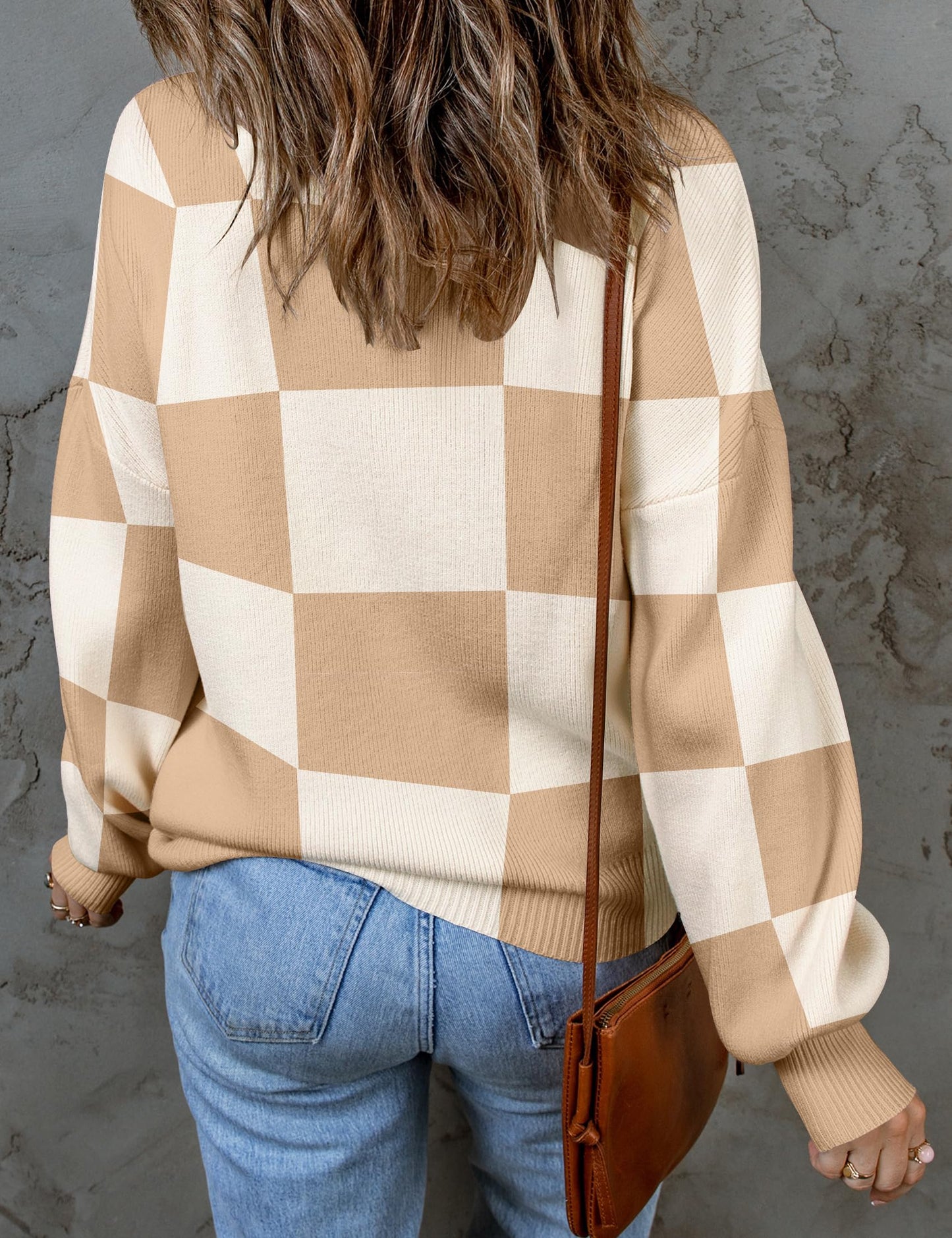 ZESICA Women's 2024 Fall Fashion Turtleneck Long Sleeve Striped Ribbed Knit Loose Pullover Sweater Tops