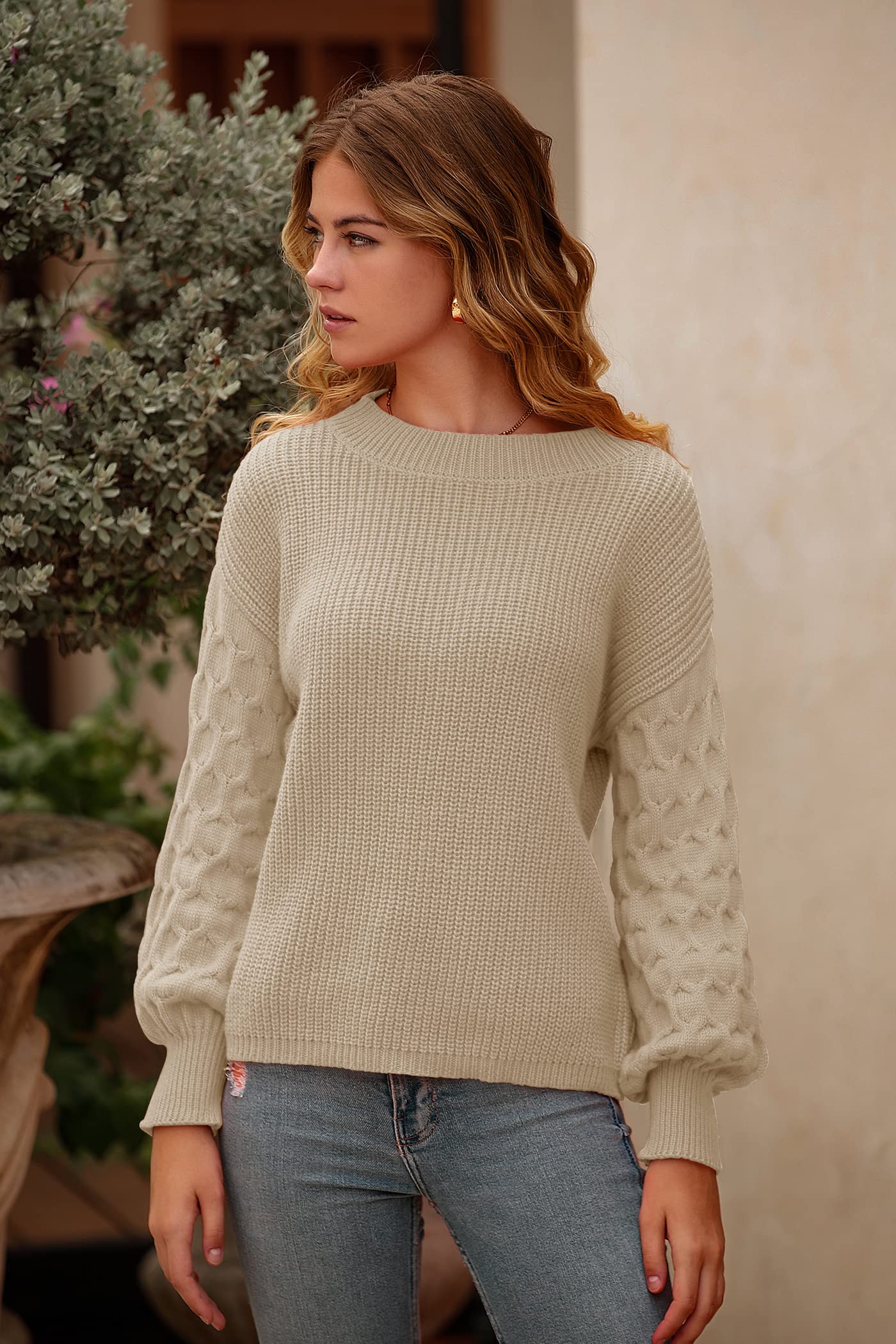 PRETTYGARDEN Women's 2024 Winter Pullover Sweater Casual Long Sleeve Crewneck Loose Chunky Knit Jumper Tops Blouse