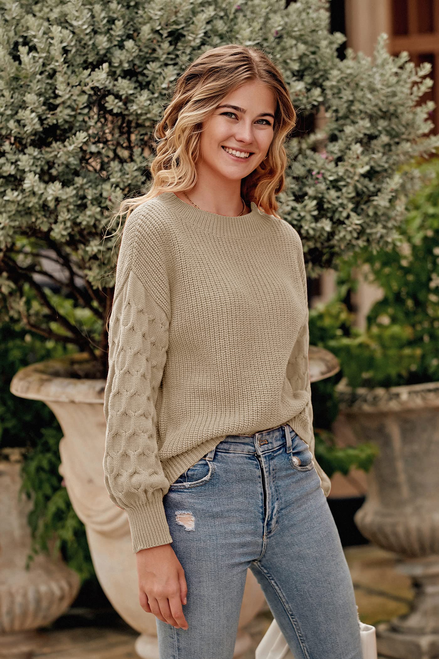 PRETTYGARDEN Women's 2024 Winter Pullover Sweater Casual Long Sleeve Crewneck Loose Chunky Knit Jumper Tops Blouse