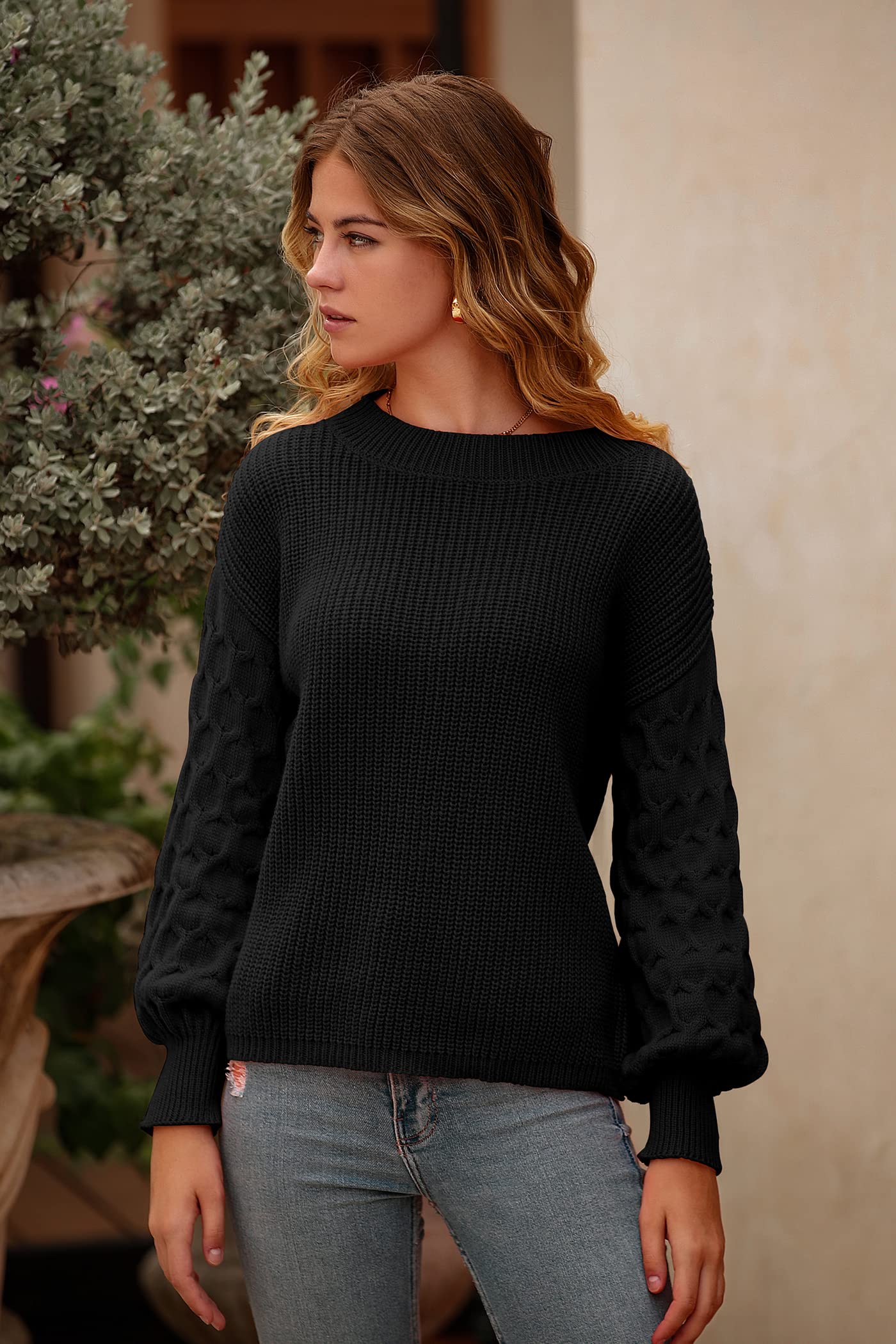 PRETTYGARDEN Women's 2024 Winter Pullover Sweater Casual Long Sleeve Crewneck Loose Chunky Knit Jumper Tops Blouse